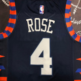 KNICKS ROSE #4 Black Top Quality Hot Pressing NBA Jersey