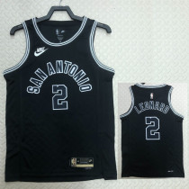 2022-23 SA Spurs LEONARD #2 Black Top Quality Hot Pressing NBA Jersey (Retro Logo)