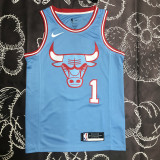 BULLS ROSE #1 Blue Top Quality Hot Pressing NBA Jersey