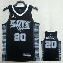 2022-23 SA Spurs GINOBILI #20 Black Top Quality Hot Pressing NBA Jersey (Trapeze Edition)