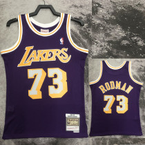 1998-99 LAKERS RODMAN #73 Purple Retro Top Quality Hot Pressing NBA Jersey(圆领）