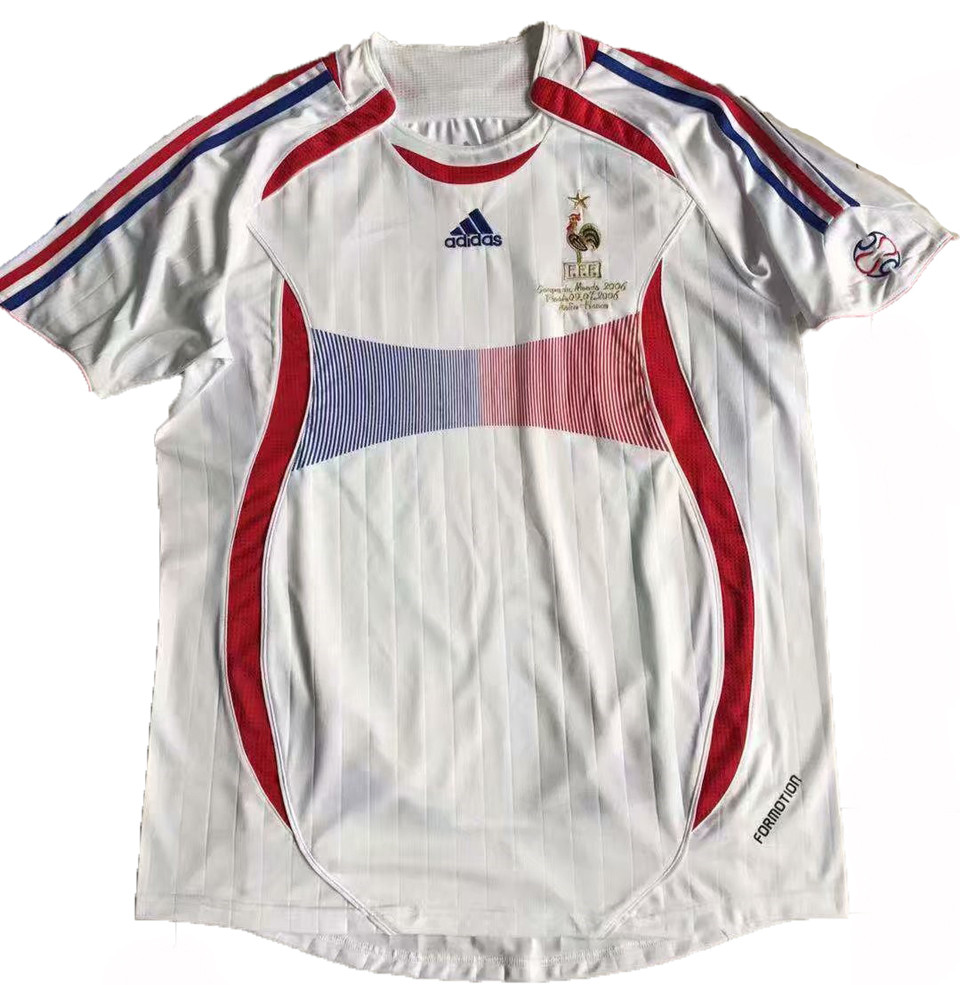 US$ 19.00 - 2006 France Away White Retro Soccer Jersey(带胸前小字