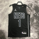 2022-23 NETS BRIDGES #1 Black Top Quality Hot Pressing NBA Jersey (Trapeze Edition)