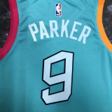 2022-23 Sa Spurs PARKER #9 Blue City Edition Top Quality Hot Pressing NBA Jersey