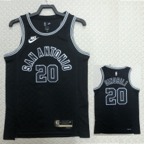 2022-23 SA Spurs GINOBILI #20 Black Top Quality Hot Pressing NBA Jersey (Retro Logo)