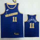 2022-23 WARRIORS THOMPSON #11 Blue Top Quality Hot Pressing NBA Jersey (Retro Logo)