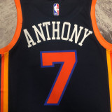 2022-23 KNICKS ANTHONY #7 Black Top Quality Hot Pressing NBA Jersey (Trapeze Edition) 飞人版