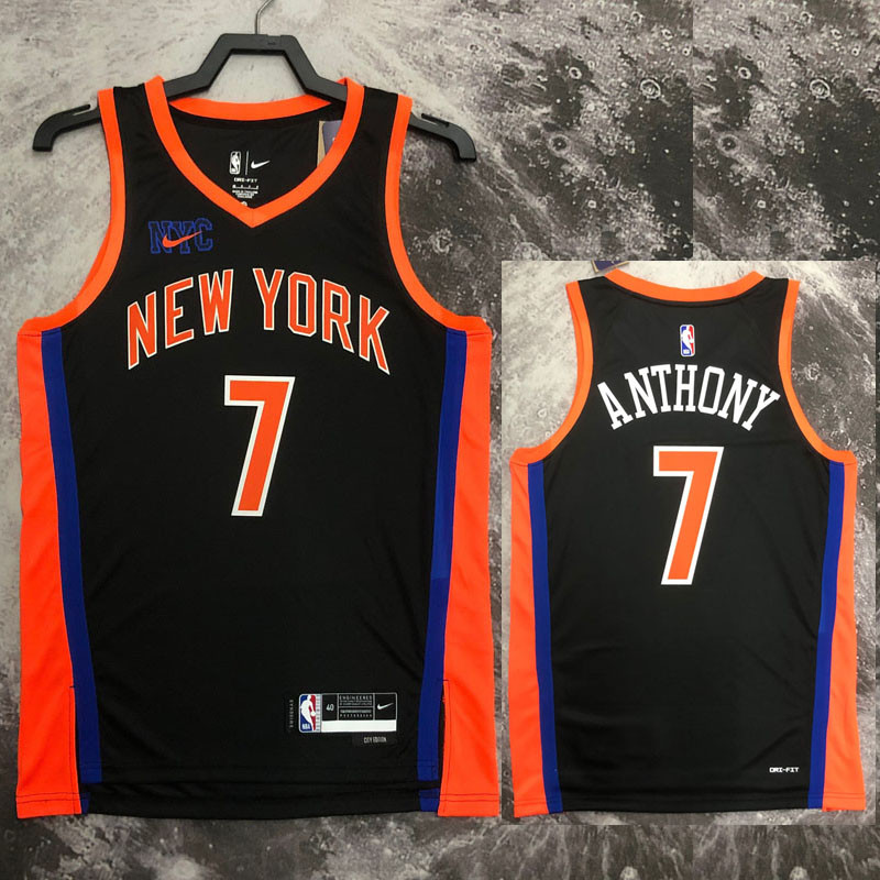 2022 Season Anthony#7 Knicks Urban Edition Black NBA Jersey - Kitsociety
