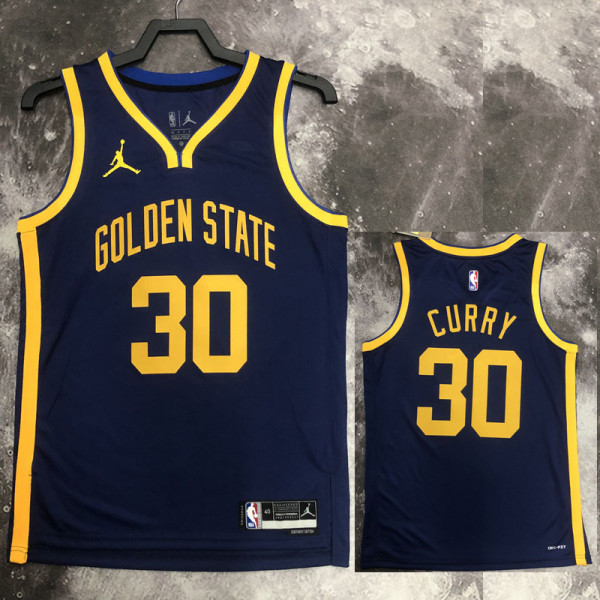 2022-23 WARRIORS CURRY #30 Royal blue Top Quality Hot Pressing NBA Jersey (Trapeze Edition)