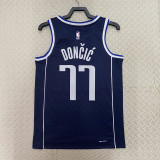 2022-23 Dallas Mavericks DONCIC #77 Blue Top Quality Hot Pressing NBA Jersey (Trapeze Edition)