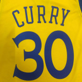 2018 Warriors CURRY #30 Yellow Retro NBA Jersey