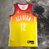 2023 ALL STAR MORANT #12 Yellow Top Quality Hot Pressing NBA Jersey (全明星)
