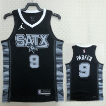 2022-23 SA Spurs PARKER #9 Black Top Quality Hot Pressing NBA Jersey (Trapeze Edition)