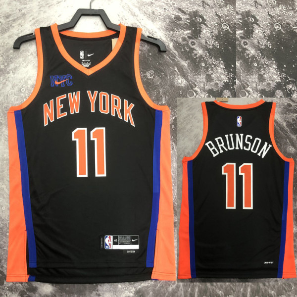 2022-23 KNICKS BRUNSON #11 Black City Edition Top Quality Hot Pressing NBA Jersey