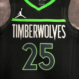 2022-23 TIMBERWOLVES ROSE #25 Black Top Quality Hot Pressing NBA Jersey (Trapeze Edition)