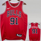 2022-23 BULLS RODMAN #91 Red Top Quality Hot Pressing NBA Jersey