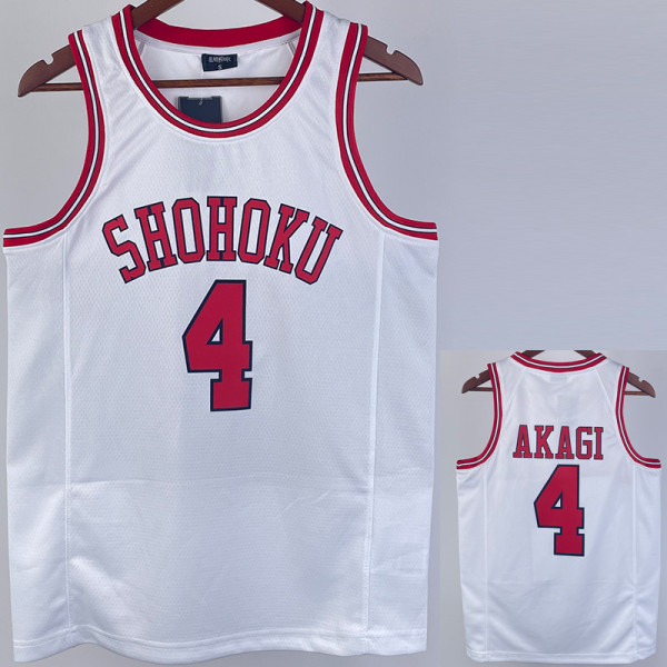 2023 SHOHOKU AKAGI #4 White Top Quality Hot Pressing NBA Jersey