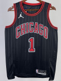 2022-23 BULLS ROSE #1 Black Top Quality Hot Pressing NBA Jersey (Trapeze Edition) 飞人版