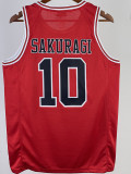 2023 SHOHOKU SAKURAGI #10 Red Top Quality Hot Pressing NBA Jersey (带标）