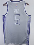 2022-23 Kings FOX #5 Grey City Edition Top Quality Hot Pressing NBA Jersey