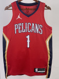 2022-23 Pelicans WILLIAMSON #1 Red Top Quality Hot Pressing NBA Jersey (Trapeze Edition) 飞人版