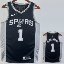 2022-23 SA Spurs WEMBANYAMA #1 Black Top Quality Hot Pressing NBA Jersey