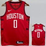 2018-19 ROCKETS WESTBROOK #0 Red Retro Top Quality Hot Pressing NBA Jersey