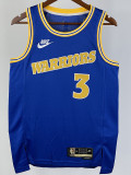 2022-23 WARRIORS PAUL #3 Blue Top Quality Hot Pressing NBA Jersey (Retro Logo)