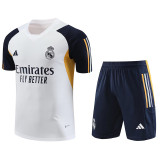 2023-24 RMA White Blue Training Short Suit