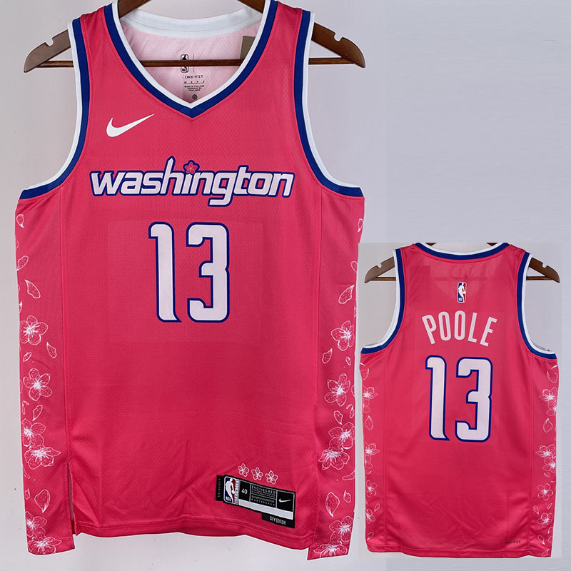2023/24 Wizards POOLE #13 White Home NBA Jerseys