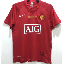 2007-2008 Man Utd home Red Retro soccer jersey(带胸前决赛字)