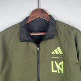 2023-24 Los Angeles Black & Green Double Sided Windbreaker (双面风衣) 金色边