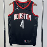 2023-24 Rockets GREEN #4 Black Top Quality Hot Pressing NBA Jersey (Trapeze Edition)飞人版