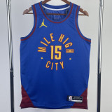 2022-23 Nuggets JOKIC #15 Blue Top Quality Hot Pressing NBA Jersey (Trapeze Edition) 飞人版