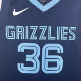 2022-23 GRIZZLIES SMART #36 Dark Blue Top Quality Hot Pressing NBA Jersey