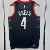 2023-24 Rockets GREEN #4 Black Top Quality Hot Pressing NBA Jersey (Trapeze Edition)飞人版