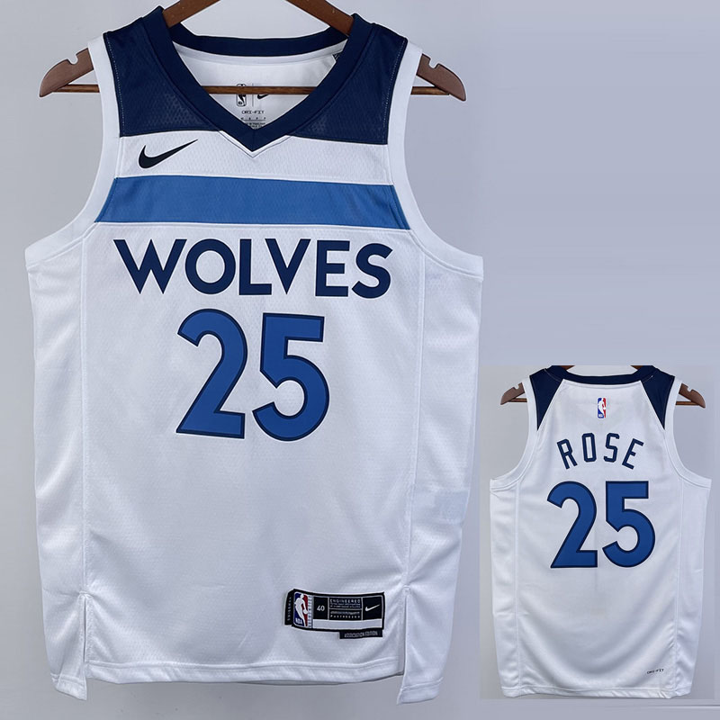 NBA Minnesota Timberwolves Derrick Rose #25 Men's Basketball Jersey  Heat-Pressed Breathable Fabric Comfort City Edition Sports Vest  Top,L180~185CM65~75KG: Buy Online at Best Price in UAE 