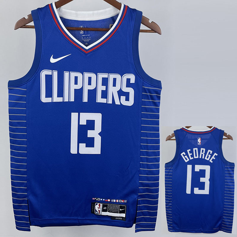 US$ 26.00 - 22-23 Clippers GEORGE #13 Blue Top Quality Hot Pressing NBA  Jersey - m.
