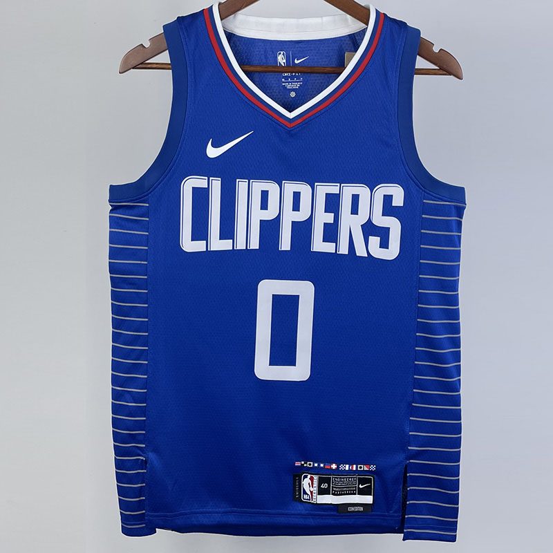 US$ 26.00 - 22-23 Clippers WESTBROOK #0 Blue Top Quality Hot Pressing NBA  Jersey - m.