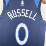 2022-23 Timberwolves RUSSELL #0 Blue Top Quality Hot Pressing NBA Jersey