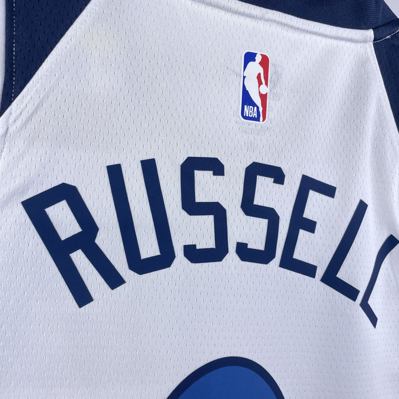 US$ 26.00 - 22-23 Timberwolves RUSSELL #0 White Top Quality Hot Pressing  NBA Jersey - m.