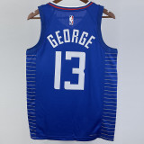 2022-23 Clippers GEORGE #13 Blue Top Quality Hot Pressing NBA Jersey