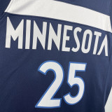 2022-23 Timberwolves ROSE #25 Blue Top Quality Hot Pressing NBA Jersey