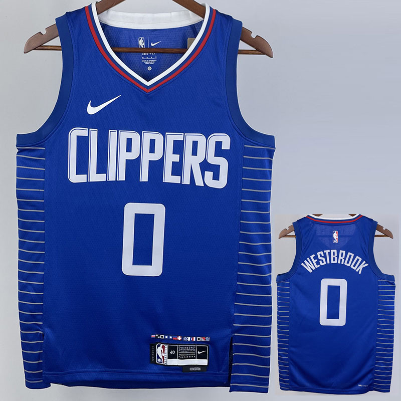 US$ 26.00 - 22-23 Clippers WESTBROOK #0 Blue Top Quality Hot