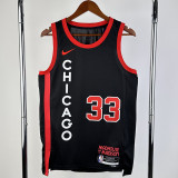 2023-24 BULLS PIPPPEN #33 Black City Edition Top Quality Hot Pressing NBA Jersey