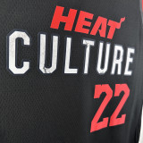 2023-24 HEAT BUTLER #22 Black City Edition Top Quality Hot Pressing NBA Jersey (V领）