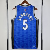 2023-24 Magic BAANCHERO #5 Dark Blue Top Quality Hot Pressing NBA Jersey (Retro Logo)(V领)