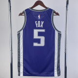 2023-24 KINGS FOX #5 Purple Away Top Quality Hot Pressing NBA Jersey(V领）