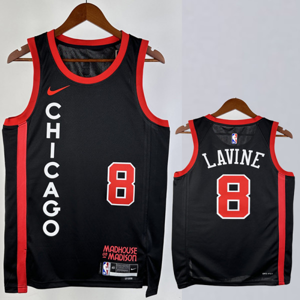 2023-24 BULLS LAVINE #8 Black City Edition Top Quality Hot Pressing NBA Jersey