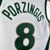 2023-24 CELTICS PORZINGIS #8 White City Edition Home Top Quality Hot Pressing NBA Jersey